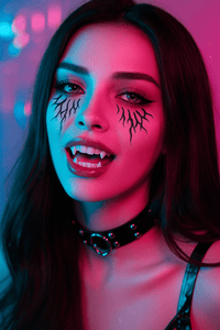 Creepy black glitter veins around the eyes for a spooky undead Halloween face