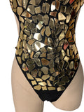 Golden Mirror Glam One Piece Bodysuit