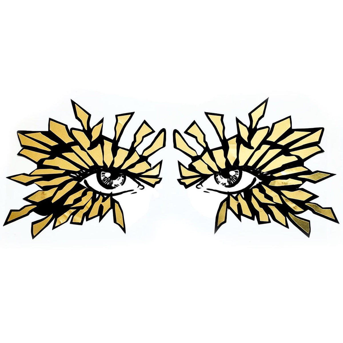 IMage showing Golden Sunburst Holographic Face Sticker