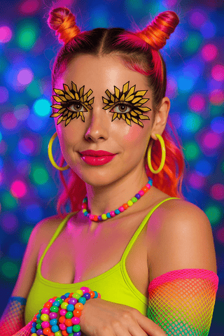Golden Sunburst Holographic Face Sticker