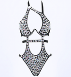 Light A Spark Rhinestone Embellished Teddy One Piece Bodysuit