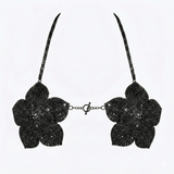 Midnight Bloom Rhinestone Embellished Bralette Carnival Bra