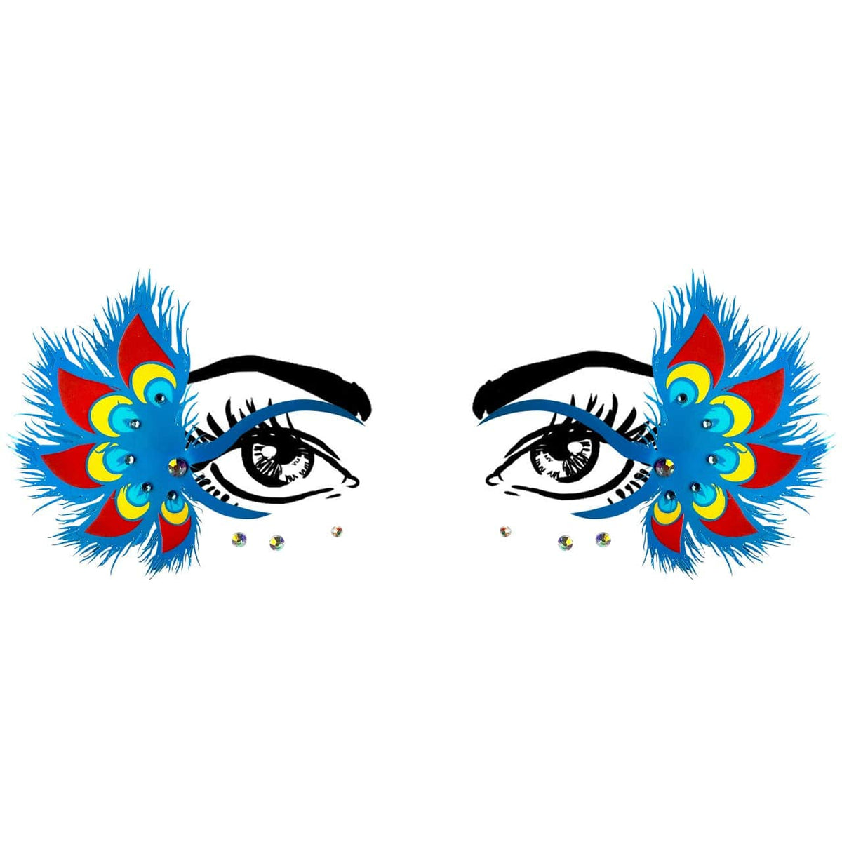 Image showing Mystic Peacock Wings Holographic Face Sticker