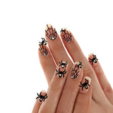Night Crawling Spider & Web Glitter Nail Stickers