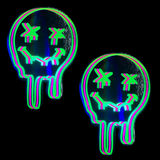 Super UV Trippy Face Neon Nipple Cover Pasties