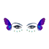 Purple Butterfly Flutterby Face Tattoo With Jewels