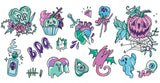 Hey BOO-tiful Halloween Pastel Large Temporary Tattoo Pack