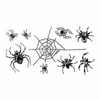 Black and white crystal spider body stickers for a gothic Halloween costume