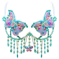 Beautiful Butterfly Crystal Jewel Carnival Bra