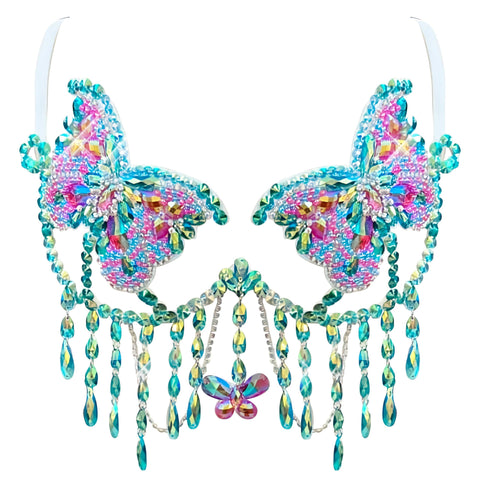 Enchanted Butterfly Beaded Sparkle Carnival Bra