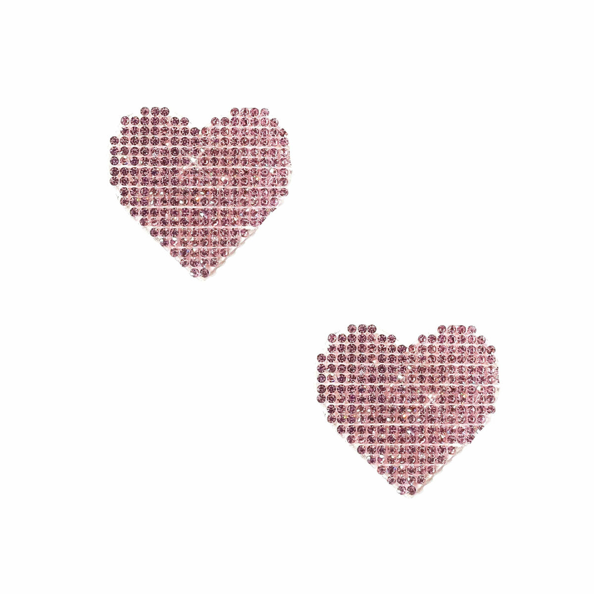 Pink crystal heart body jewels with a glittering finish for a romantic look