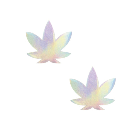 Care Bare Stare Holographic Dope AF Weed Leaf Small Body Stickers 6PK