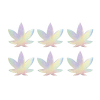 Care Bare Stare Holographic Dope AF Weed Leaf Small Body Stickers 6PK