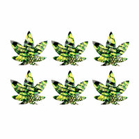JurasSICK Park Green and Black UV Weed Leaf Small Body Stickers 6PK