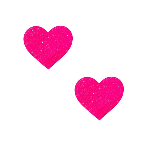 Super Sparkle Watermelly Pink Blacklight Glitter I Heart U Small Body Stickers 6PK