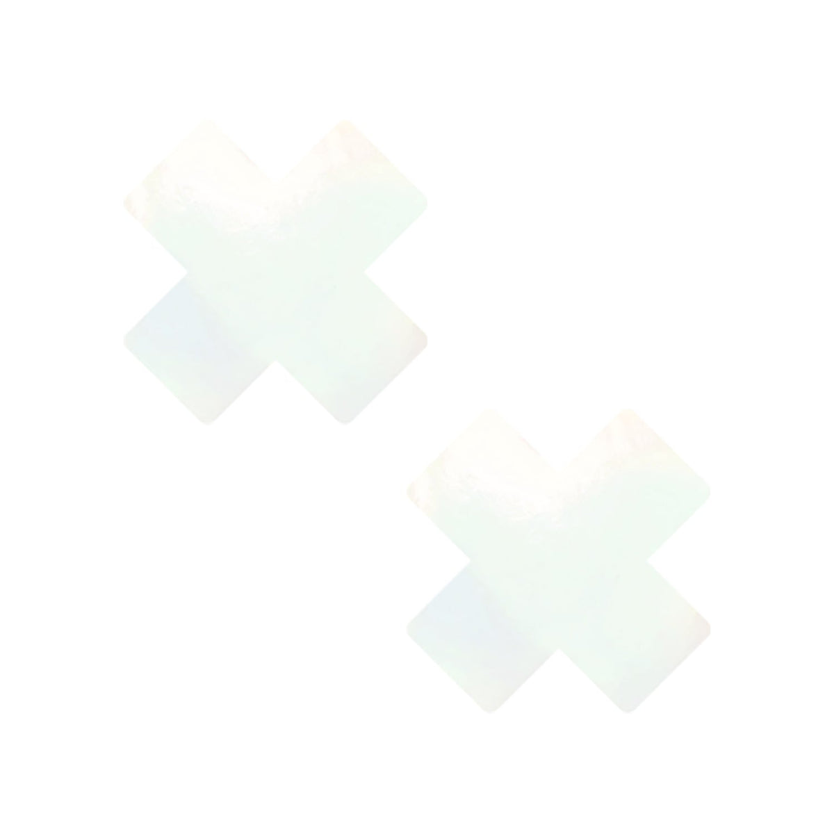 White wet vinyl mini X body stickers for an arctic bridal glam look