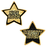 Nice Bitch Naughty Bitch Glitter Star Nipple Cover Pasties