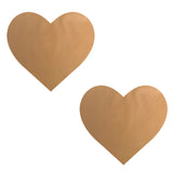 SKIN Tone Tiramisu Wet Vinyl Cream Heart Nipple Cover Pasties