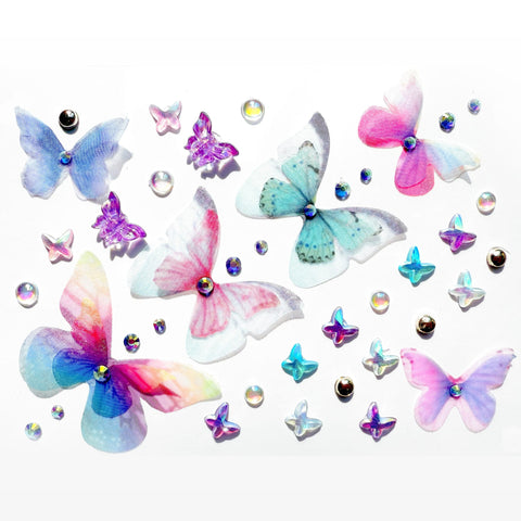 Butterfly Sprinkles Crystal Face Stickers