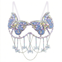 Beaded butterfly carnival bra with shimmering beads for festival showgirls