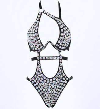 Light A Spark Rhinestone Embellished Teddy One Piece Bodysuit