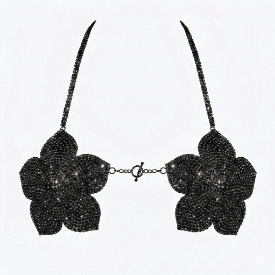 Midnight Bloom Rhinestone Embellished Bralette Carnival Bra
