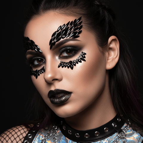 Night Hawk Black Crystal Face Jewels