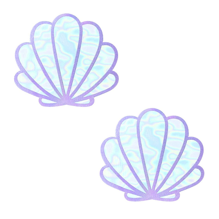 Share Bare Opal Shimmer Holographic Mermaid Shell Nipple Cover Pasties