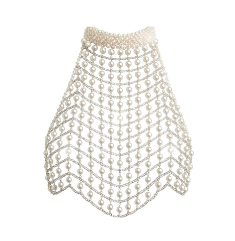 Opalite Pearl White Backless Carnival Crop Top