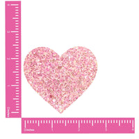 Pastel baby pink glitter heart nipple pasties for a sweet rave outfit