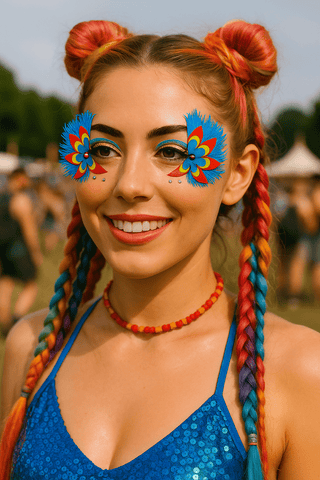 Mystic Peacock Wings Holographic Face Sticker