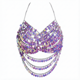 Purple Siren Shell Holographic Carnival Top