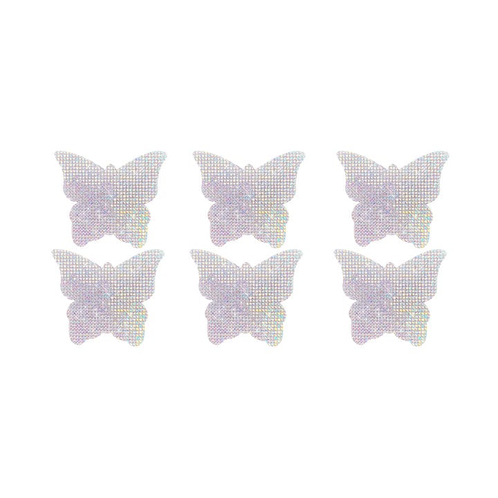 Standalone product shot of the iridescent crystal mini butterfly body stickers