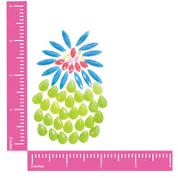 Iridescent crystal jewel pineapple nipple pasties, showing the color, finish and shape of the design