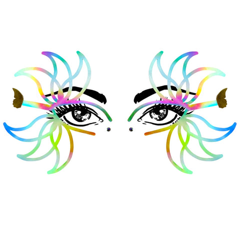 Rainbow Petal Glow Holographic Face Sticker