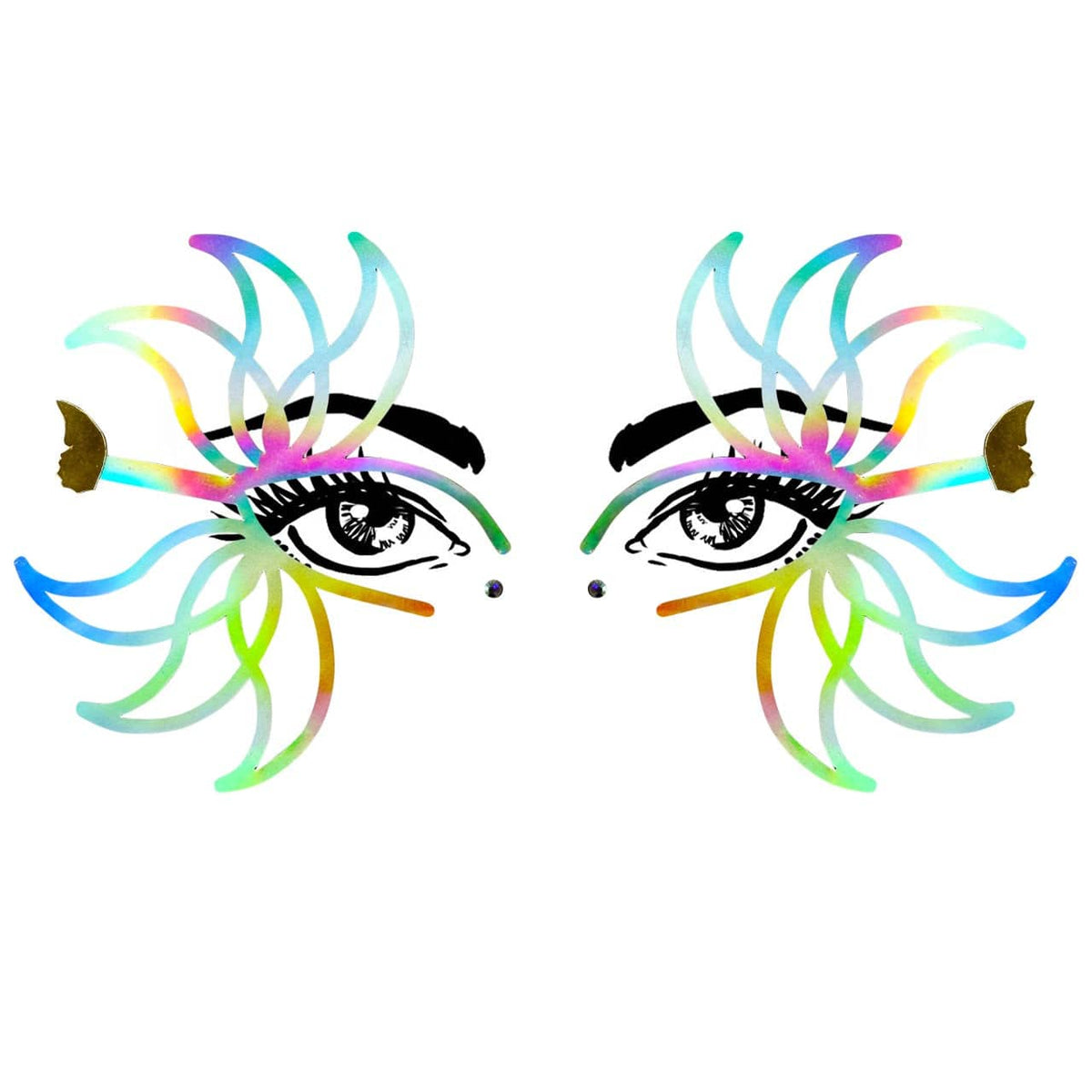 image showing Rainbow Petal Glow Holographic Face Sticker