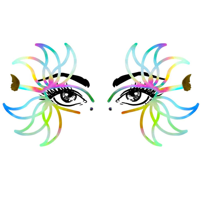 image showing Rainbow Petal Glow Holographic Face Sticker