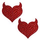 Hearts Desire Red Jewel Devil I Heart U Nipple Cover Pasties