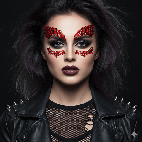 Devil's Advocate Red Crystal Face Jewels