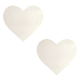 SKIN Tone Creme Brûlée Wet Vinyl Cream Heart Nipple Cover Pasties