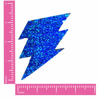 Red and blue flip sequin lightning bolt nipple pasties, shown on their own