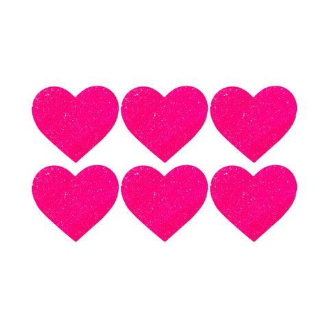 Super Sparkle Watermelly Pink Blacklight Glitter I Heart U Small Body Stickers 6PK