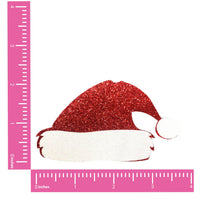 Red glitter Santa hat nipple pasties with white trim for Christmas parties