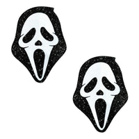 Scream Ghost Face on Black Malice Nipple Cover Pasties