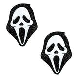Scream Ghost Face on Black Malice Nipple Cover Pasties
