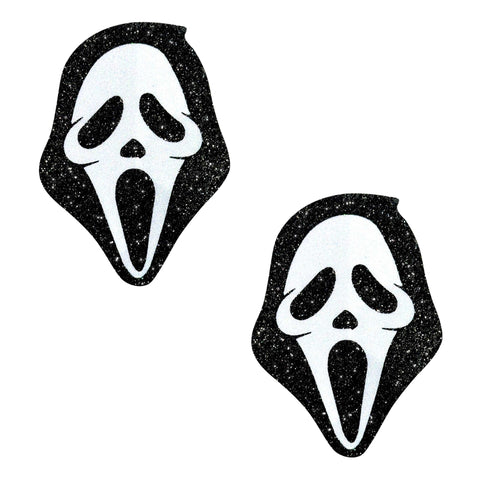 Scream Ghost Face on Black Malice Nipple Cover Pasties