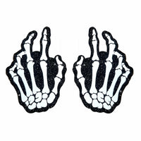 J Skellington Black Glitter Nipple Cover Pasties