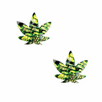 JurasSICK Park Green and Black UV Weed Leaf Small Body Stickers 6PK