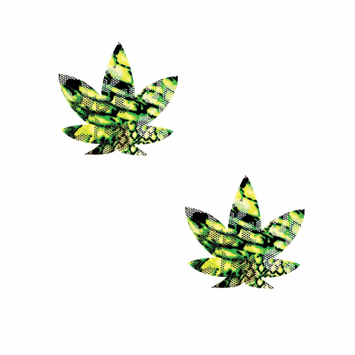 JurasSICK Park Green and Black UV Weed Leaf Small Body Stickers 6PK