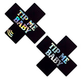 Tip Me Baby Holographic X Smart NFC Pasties | Tap to Tip, Follow & Share Links Instantly